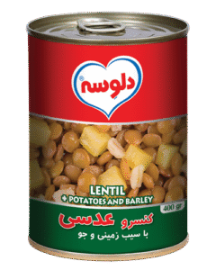 عدس معلب مع البطاطس والشعير